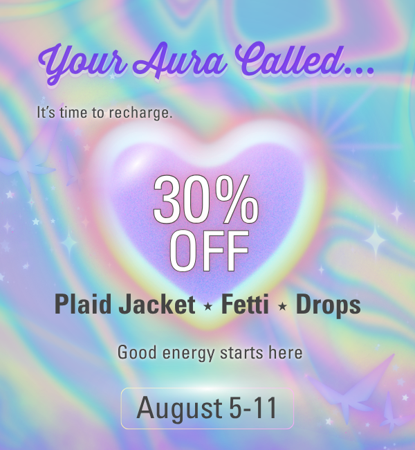 Cannabis sale at Lux Pot Shop Seattle. 30% off Plaid Jacket, Fetti, and Drops in stores and online 8.5 - 8.11.26 only.