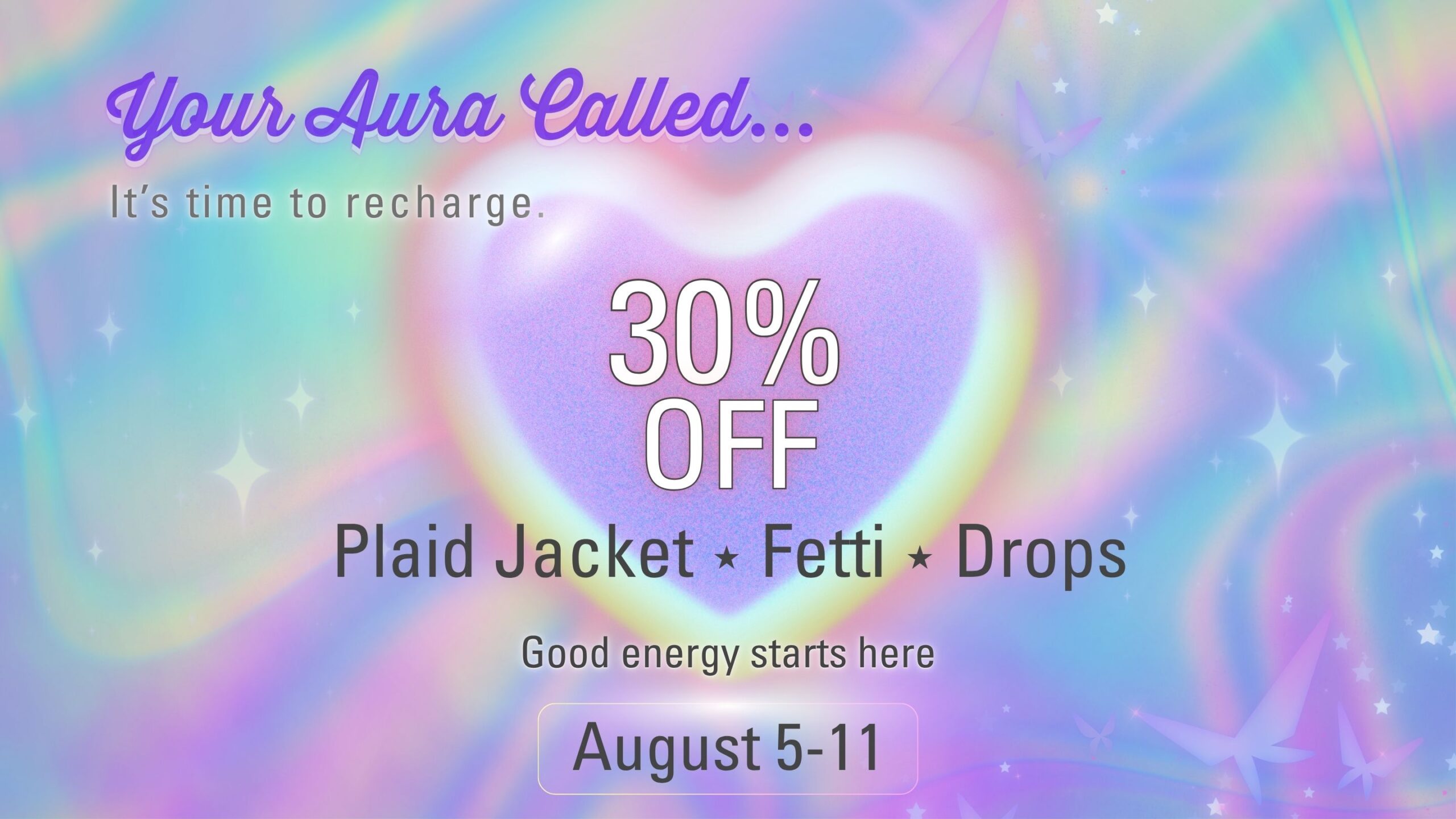 Cannabis sale at Lux Pot Shop Seattle. 30% off Plaid Jacket, Fetti, and Drops in stores and online 8.5 - 8.11.26 only.