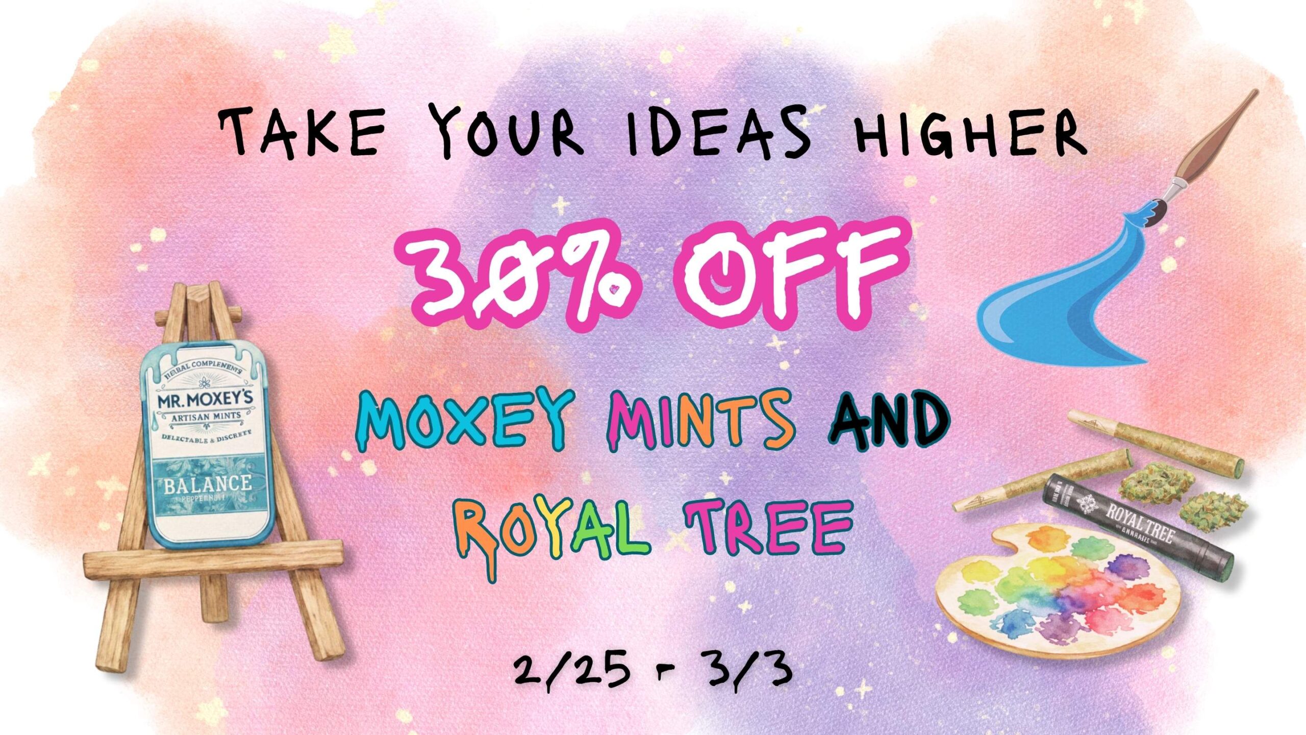 Lux Pot Shop Seattle Cannabis Sale. 30% off Mr. Moxey's and Royal Tree products 2/25 - 3/3.