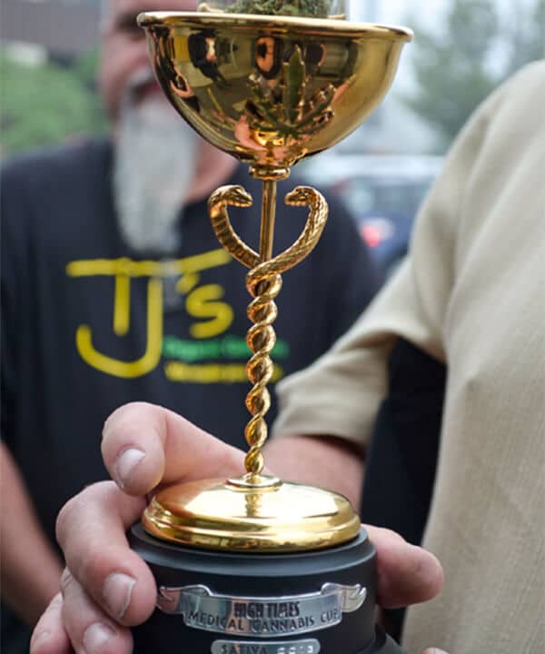 High Times Trophy for Best Sativa awarded to TJ's Durban Poison